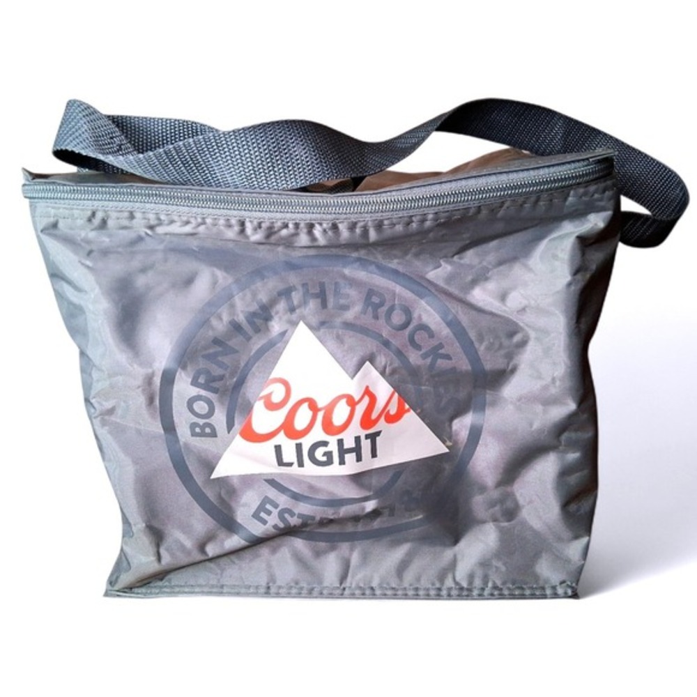 Coors Light Silver Bullet Insulated Cooler Bag Lunch Tote Zippered‎ Gray